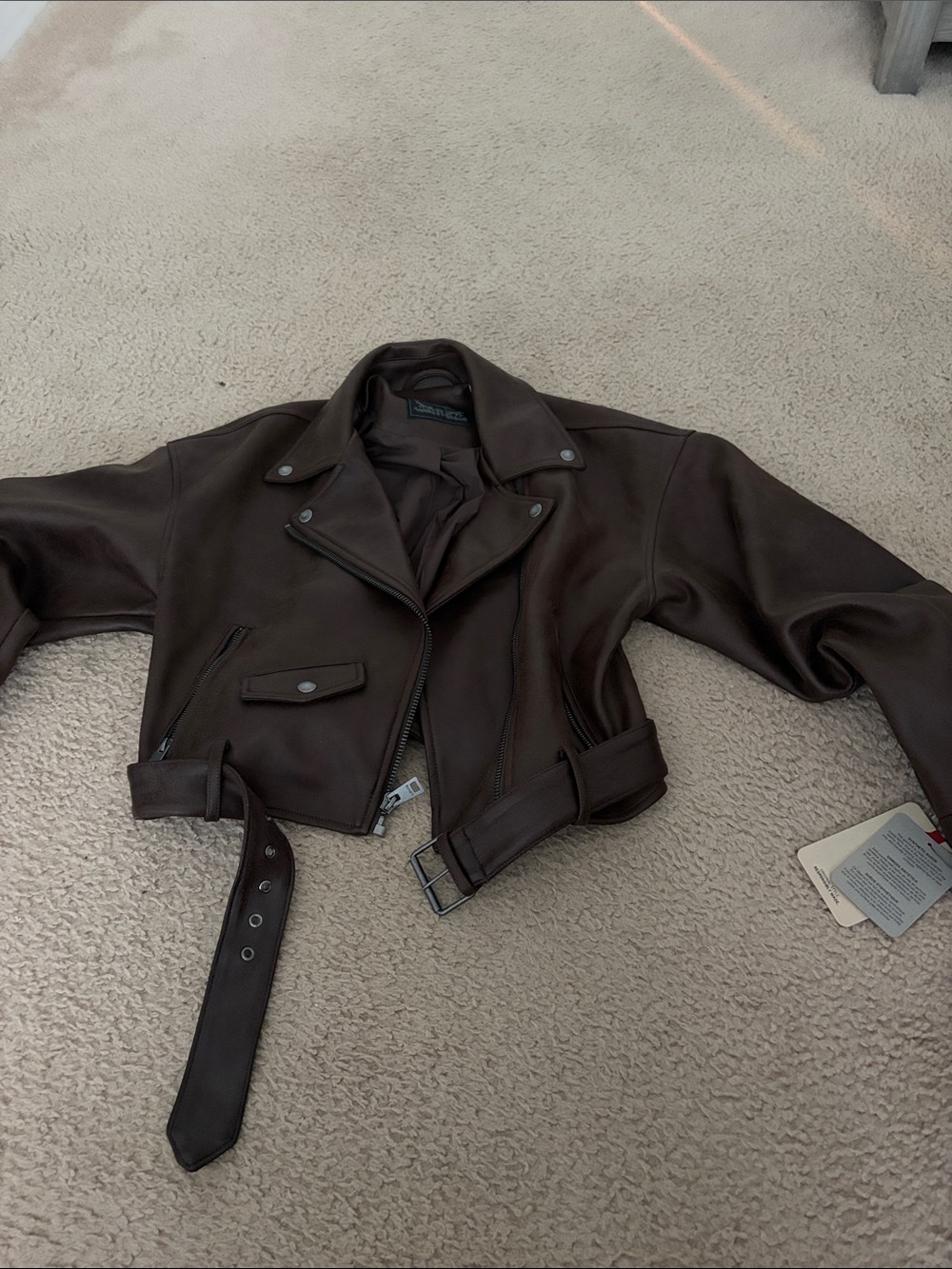Levi's oversized Brown Leather Biker Jacket